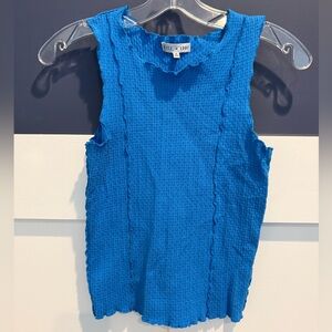 Chic Textured Blue Sleeveless Top from Buckle Size M Like new!!